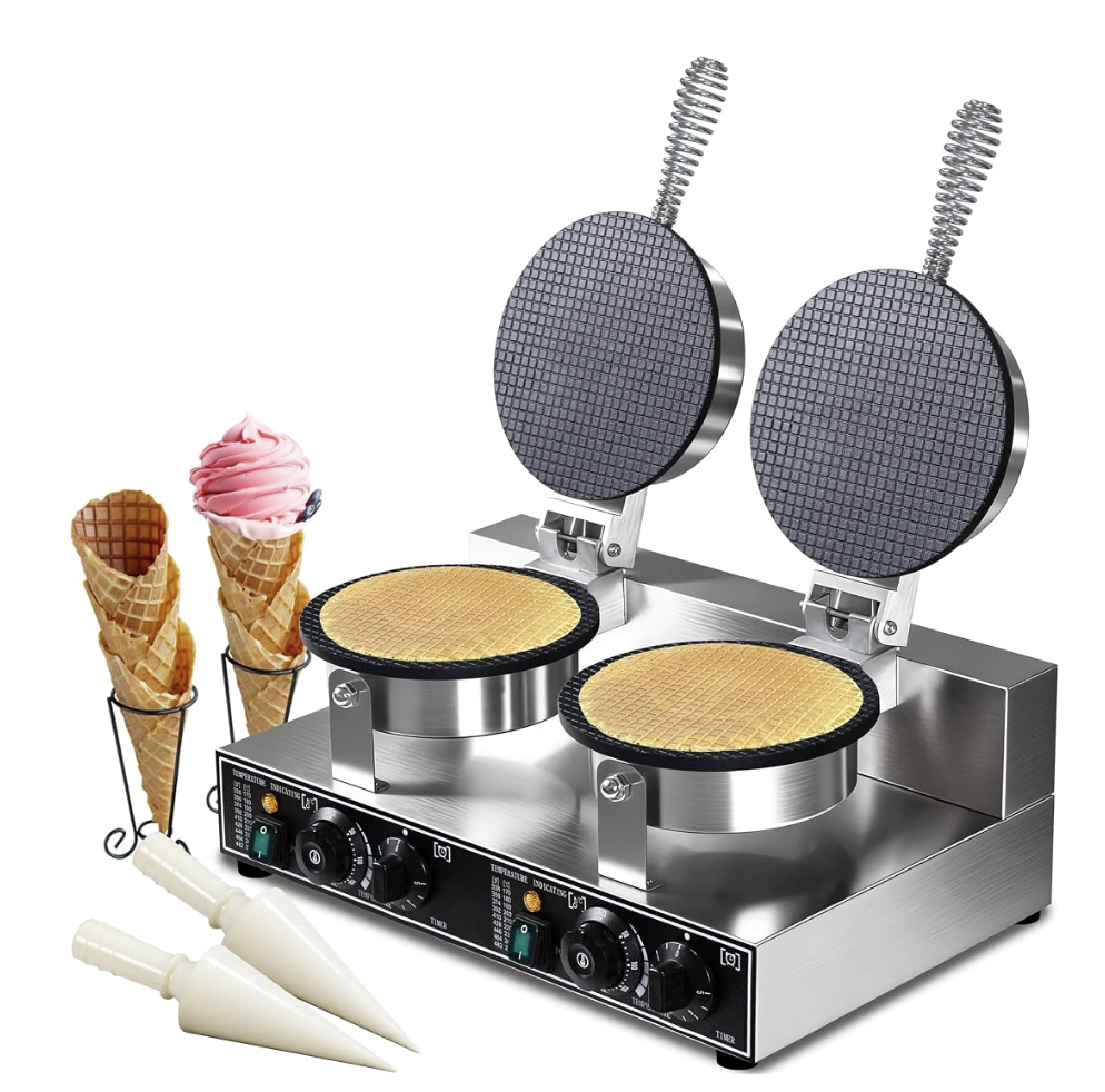 Double Head Commercial Waffle Cone Maker – 2600W